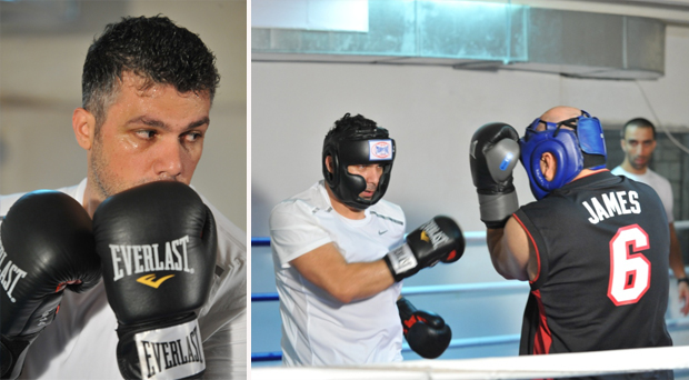 بالصور: فارس كرم يمارس رياضة الملاكمة