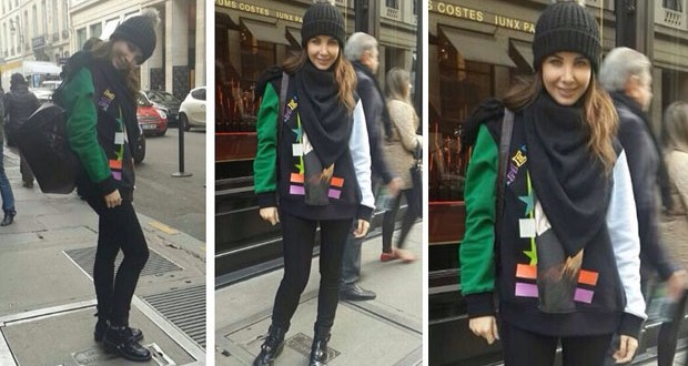 بالصور: نانسي عجرم تتجول في شوارع باريس بملابس شتوية