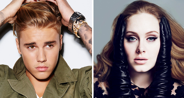 Justin Bieber يفشل بالتقدّم على Adele