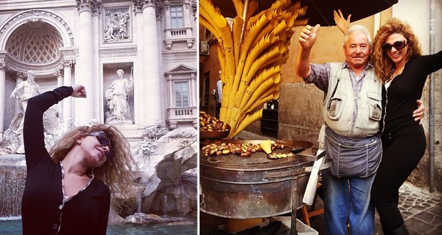 بالصور: ميريام فارس تمنّت وأكلت الكستنا في روما