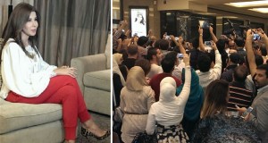 بالصور: نانسي عجرم خطفت الأنفاس بأناقتها في الـ World Of Fashion وحشد إعلامي وجماهيري إستقبلها في دبي