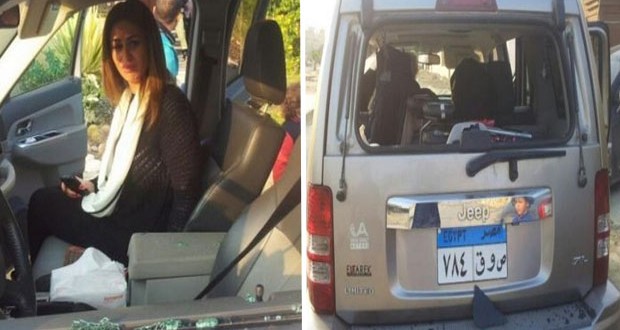 بالصور: إعتداء “الإخوان” على مي سليم وتحطيم سيارتها