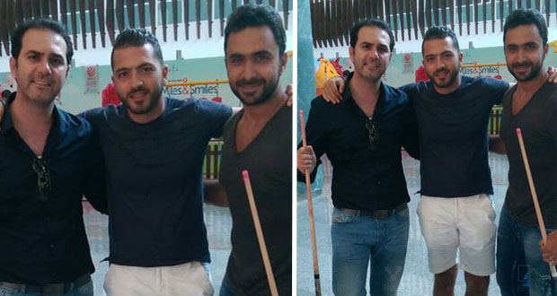 بالصورة: وائل جسار ومباراة Billiard مع أصدقائه، فهل فاز؟