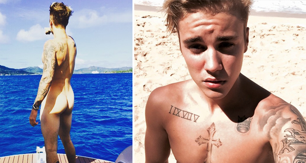 بالصور: Justin Bieber خلع ملابسه بالكامل