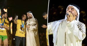 في لوحة فنية رياضية كبيرة.. حسين الجسمي يحتفل بفوز نادي الوصل الإماراتي